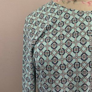 J McLaughlin Dress Light Turquoise Geometric Print